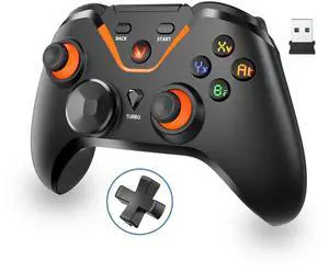 Wireless Gaming Controller for PC: Wired & 2.4G & Bluetooth Controller with 6-Axis Motion, 2-Motor Stereo Vibration, Turbo, Ergonomic Pro Controller, Compatible with PC/NS/Android (No Xbox/PS, Black) Wireless Gaming Controller for PC: Wired & 2.4G & Bluetooth Controller with 6-Axis Motion, 2-Motor Stereo Vibration, Turbo, Ergonomic Pro Controller, Compatible with PC/NS/Android (No Xbox/PS, Black)