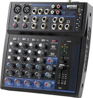 8-Channel Bluetooth Audio Mixer with USB & FX (GEM-08USB) 8-Channel Bluetooth Audio Mixer with USB & FX (GEM-08USB)