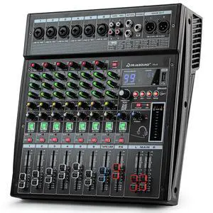 6-Channel Professional Audio Mixer, FX-6usb Mixing Console with XLR Inputs, Bluetooth, 99 DSP Effects, MP3, USB Interface for Podcast, Music, Recording, PC 13.39"x3.54"x12.60"inches 6-Channel Professional Audio Mixer, FX-6usb Mixing Console with XLR Inputs, Bluetooth, 99 DSP Effects, MP3, USB Interface for Podcast, Music, Recording, PC 13.39"x3.54"x12.60"inches