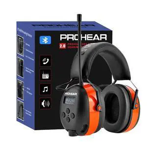 033 2.0 Upgraded Bluetooth Hearing Protection AM FM Radio Headphones - 31SNR Noise Reduction Ear Muffs with Long-Lasting Stable Rechargeable Battery - 50 Hrs for Mowing Snowblowing - Orange 033 2.0 Upgraded Bluetooth Hearing Protection AM FM Radio Headphones - 31SNR Noise Reduction Ear Muffs with Long-Lasting Stable Rechargeable Battery - 50 Hrs for Mowing Snowblowing - Orange