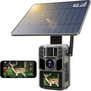 Trail Camera Cellular Solar, Built-in SIM Card 4G LTE Game Camera with Night Vision and 7500mAh Battery, 48MP Photo, 4K Video, 64GB Card, for Outdoor Hunting Wildlife Monitoring Cellular Trail Camera Trail Camera Cellular Solar, Built-in SIM Card 4G LTE Game Camera with Night Vision and 7500mAh Battery, 48MP Photo, 4K Video, 64GB Card, for Outdoor Hunting Wildlife Monitoring Cellular Trail Camera