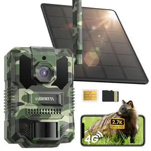 2.7K Cellular Trail Cameras,Game Cameras with 64GB SD Card,No WiFi Needed,Unlimited Data Plan,0.2s Trigger Time for Wildlife Deer Monitoring Trail Cam 2.7K Cellular Trail Cameras,Game Cameras with 64GB SD Card,No WiFi Needed,Unlimited Data Plan,0.2s Trigger Time for Wildlife Deer Monitoring Trail Cam