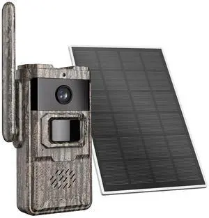 4G LTE Cellular Trail Cameras Unlimited Data Plan Solar Trail Cameras Built in SIM Card Game Camera IP65 Waterproof Security Camera with 2K Live Video, No Glow Night Vision 4G LTE Cellular Trail Cameras Unlimited Data Plan Solar Trail Cameras Built in SIM Card Game Camera IP65 Waterproof Security Camera with 2K Live Video, No Glow Night Vision