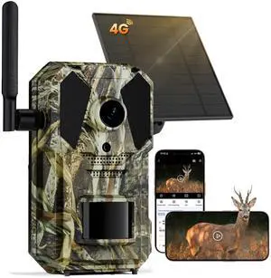 Trail Camera, 4G Cellular Dual Lens Trail Cameras 2.7K, 0.2s Fast Trigger Speed, Game Camera with Full Color Night Vision, No Glow IR, Motion Detection, No WiFi Needed, IP 65 Waterproof Trail Camera, 4G Cellular Dual Lens Trail Cameras 2.7K, 0.2s Fast Trigger Speed, Game Camera with Full Color Night Vision, No Glow IR, Motion Detection, No WiFi Needed, IP 65 Waterproof