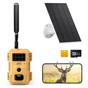 2K Cellular Trail Camera, 4G LTE Solar Wildlife Camera No WiFi Needed, 0.2s Trigger, No-Glow Night Vision, Pre-Installed IoT SIM & 32GB SD Card for Farm and Remote Property 2K Cellular Trail Camera, 4G LTE Solar Wildlife Camera No WiFi Needed, 0.2s Trigger, No-Glow Night Vision, Pre-Installed IoT SIM & 32GB SD Card for Farm and Remote Property