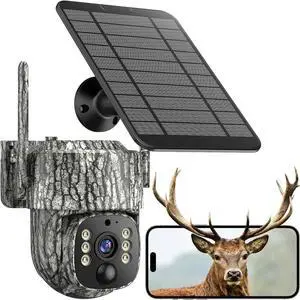 4G LTE Cellular Trail Camera, 360° Live Streaming Solar Game Camera 2.5K SIM Card Included, Auto Tracking Security Cameras Wireless Outdoor with Night Vision, Motion Activated for Outdoor, 1 Pack 4G LTE Cellular Trail Camera, 360° Live Streaming Solar Game Camera 2.5K SIM Card Included, Auto Tracking Security Cameras Wireless Outdoor with Night Vision, Motion Activated for Outdoor, 1 Pack