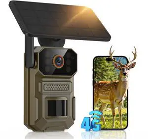 Cellular Solar Trail Camera with Night Vision, 0.1s Motion Activated, IP66 Waterproof, 1080P Outdoor Security Camera for Backyard, No WiFi Needed, SIM Card & Cloud Storage Included Cellular Solar Trail Camera with Night Vision, 0.1s Motion Activated, IP66 Waterproof, 1080P Outdoor Security Camera for Backyard, No WiFi Needed, SIM Card & Cloud Storage Included