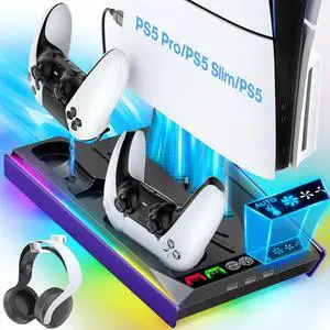PA5/Slim/Pro Cooling Station with Auto Turbofan & 3-Level Speed, PA 5 Vertical Stand Cooling Fan Station with Controller Charger, Accessories Base Cooler Docking Station, Purple PA5/Slim/Pro Cooling Station with Auto Turbofan & 3-Level Speed, PA 5 Vertical Stand Cooling Fan Station with Controller Charger, Accessories Base Cooler Docking Station, Purple