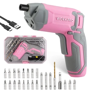 Pink Cordless Screwdriver Set, Rechargeable Eccentric Screwdriver | 3.6V Screwdriver Kit Set with 24Pcs Bits, Delay-off LED Light, 2000mAh High-Capacity Battery, Carrying Case Included Pink Cordless Screwdriver Set, Rechargeable Eccentric Screwdriver | 3.6V Screwdriver Kit Set with 24Pcs Bits, Delay-off LED Light, 2000mAh High-Capacity Battery, Carrying Case Included