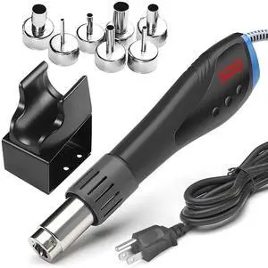 Heat Gun,600W Fast Heat Mini Hot Air Gun with Reflector Nozzles Portable LCD Digital Temperature Display Heatgun for Soldering DIY Crafting Embossing,Vinyl Wrap,Shrink Tubing,Embossing Tool Heat Gun,600W Fast Heat Mini Hot Air Gun with Reflector Nozzles Portable LCD Digital Temperature Display Heatgun for Soldering DIY Crafting Embossing,Vinyl Wrap,Shrink Tubing,Embossing Tool