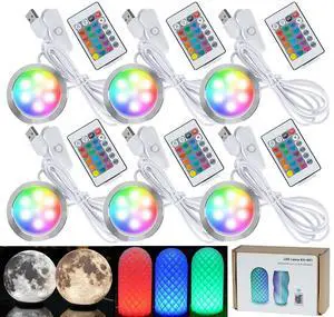 6 Pack RGB Remote Control LED Lamp Kit 001 for Bambu lab A1 mini/A1 MH001, Color Storage, Dimming, 5V USB Puck Light Set DIY Hardware Spare Parts for Makerwold 3D Printed Light Projects 6 Pack RGB Remote Control LED Lamp Kit 001 for Bambu lab A1 mini/A1 MH001, Color Storage, Dimming, 5V USB Puck Light Set DIY Hardware Spare Parts for Makerwold 3D Printed Light Projects