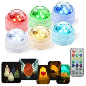 Mini Waterproof RGB LED Tea Lights with Remote Control for Bambu Lab KC020,3D Print Battery Powered LED Light Kit,Small Multicolor LED Flame Tea Light Candle Set for 3D Printing Projects(6 PCS) Mini Waterproof RGB LED Tea Lights with Remote Control for Bambu Lab KC020,3D Print Battery Powered LED Light Kit,Small Multicolor LED Flame Tea Light Candle Set for 3D Printing Projects(6 PCS)