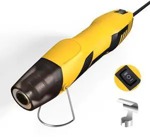 Mini Heat Gun, 350W Dual Temp 500/842 (260/450) with Reflector & Extra Nozzles, 6 FT Cable, Overload Protection for Crafting, Vinyl Wrap, Epoxy, Resin, Shrink Tubing (Yellow) Mini Heat Gun, 350W Dual Temp 500/842 (260/450) with Reflector & Extra Nozzles, 6 FT Cable, Overload Protection for Crafting, Vinyl Wrap, Epoxy, Resin, Shrink Tubing (Yellow)