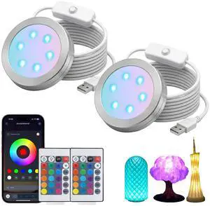 Smart LED Lamp Kit 001 for Bambu Lab 3D Printing,IR & APP Control RGB DIY LED Light Kit,3D Print Model Lights Base, Timer & Group Control, Multi Color USB 5V Lamp Light Kit for 3D Printed (2 Pack) Smart LED Lamp Kit 001 for Bambu Lab 3D Printing,IR & APP Control RGB DIY LED Light Kit,3D Print Model Lights Base, Timer & Group Control, Multi Color USB 5V Lamp Light Kit for 3D Printed (2 Pack)