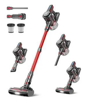 Lightweight Cordless Vacuum Cleaners for Home, Stick Vacuum Cordless Rechargeable with 45kPa Suction,45-Min Run,Anti-Tangle and Self-Stand, 6 in 1 Hardwood Vacuum Cleaner (red) Lightweight Cordless Vacuum Cleaners for Home, Stick Vacuum Cordless Rechargeable with 45kPa Suction,45-Min Run,Anti-Tangle and Self-Stand, 6 in 1 Hardwood Vacuum Cleaner (red)