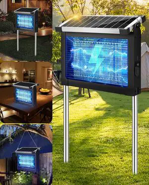 Solar Bug Zapper Outdoor, PhatroyYee Mosquito Zapper 4500V, Waterproof Portable Fly Zapper, Rechargeable Electric Mosquito Killer, Cordless Fly Insect Mosquitos Trap for Patio Yard Home Garden Camping Solar Bug Zapper Outdoor, PhatroyYee Mosquito Zapper 4500V, Waterproof Portable Fly Zapper, Rechargeable Electric Mosquito Killer, Cordless Fly Insect Mosquitos Trap for Patio Yard Home Garden Camping