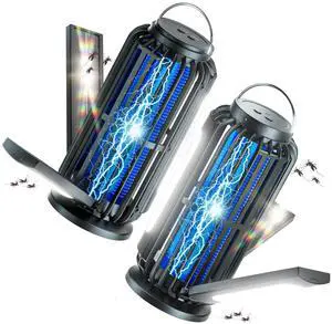 2 Pack Solar Bug Zapper, 3 Solar Charging Panels, 4200V Mosquito Zapper, Auto On/Off LED Light, IP67 Waterproof, USB-C & Solar Powered, Indoor Outdoor Insect Killer for Yard Patio Garden 2 Pack Solar Bug Zapper, 3 Solar Charging Panels, 4200V Mosquito Zapper, Auto On/Off LED Light, IP67 Waterproof, USB-C & Solar Powered, Indoor Outdoor Insect Killer for Yard Patio Garden