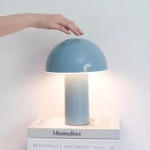 Celia Small Lamp 10" Touch-Controlled Mushroom Table Lamp, Cordless & Dimmable LED, Portable & Rechargeable Bedside Night Light, Sustainable Recycled Modern Lamp for Home Décor, Light Blue Celia Small Lamp 10" Touch-Controlled Mushroom Table Lamp, Cordless & Dimmable LED, Portable & Rechargeable Bedside Night Light, Sustainable Recycled Modern Lamp for Home Décor, Light Blue