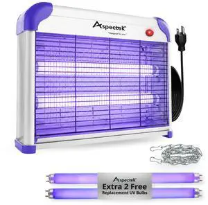 20W Heavy Duty Bug Zapper, High-Voltage Electric Mosquito and Fly Killer, Indoor and Covered Outdoor Gnat Control for Bedroom, Patio and Greenhouse, Includes 2 Bulbs - Purple 20W Heavy Duty Bug Zapper, High-Voltage Electric Mosquito and Fly Killer, Indoor and Covered Outdoor Gnat Control for Bedroom, Patio and Greenhouse, Includes 2 Bulbs - Purple