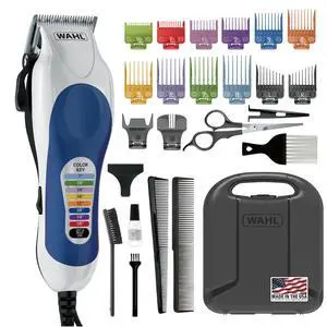 Clipper USA Color Pro Complete Haircutting Kit with Easy Color Coded Guide Combs - Corded Clipper for Hair Clipping & Grooming Men, Women, & Children - Model 3029694 Clipper USA Color Pro Complete Haircutting Kit with Easy Color Coded Guide Combs - Corded Clipper for Hair Clipping & Grooming Men, Women, & Children - Model 3029694