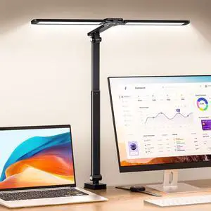 LED Desk Lamp for Office Home, Height Adjustable Architect Desk Light with Clamp, Eye Caring Stepless Dimming Desk Lamp for Reading, Study, Workbench, 50 Lighting Models, Black LED Desk Lamp for Office Home, Height Adjustable Architect Desk Light with Clamp, Eye Caring Stepless Dimming Desk Lamp for Reading, Study, Workbench, 50 Lighting Models, Black