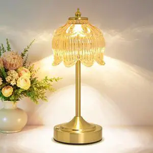 Cordless Lotus Flower Table Lamp, 5200mAh Rechargeable Battery Operated Portable Lamp, 3-Color Dimmable Touch Control Small Desk Lamp for Bedroom, Office, Kitchen, Nightstand,Room Decor (Flower Amber) Cordless Lotus Flower Table Lamp, 5200mAh Rechargeable Battery Operated Portable Lamp, 3-Color Dimmable Touch Control Small Desk Lamp for Bedroom, Office, Kitchen, Nightstand,Room Decor (Flower Amber)