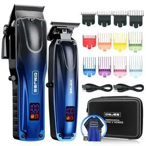 Professional Hair Clippers for Men Cordless & Corded - Rechargeable Barber Clipper & Trimmer Set with Fade Lever for Home Haircuts, Grooming Kit with Guide Combs, with Travel Case Professional Hair Clippers for Men Cordless & Corded - Rechargeable Barber Clipper & Trimmer Set with Fade Lever for Home Haircuts, Grooming Kit with Guide Combs, with Travel Case