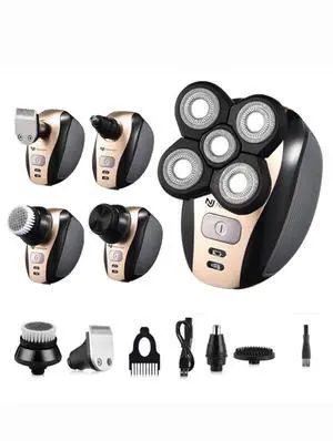 5 in 1 Electric Shaver Bald Head Shaver Head Shavers for Bald Men Electic Razor Waterproof IPX7 Cordless Rechargeable Trimmer for Nose Ear Face Body Hair Wet Dry Men Head Grooming Kit Hair Clippers 5 in 1 Electric Shaver Bald Head Shaver Head Shavers for Bald Men Electic Razor Waterproof IPX7 Cordless Rechargeable Trimmer for Nose Ear Face Body Hair Wet Dry Men Head Grooming Kit Hair Clippers