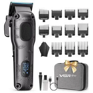 Hair Clippers for Men Professional, Cordless & Corded Barber Clippers for Hair Cutting with Package Case, Electric Grooming Kit for Home & Barber Use, LED Battery Display (Gray) Hair Clippers for Men Professional, Cordless & Corded Barber Clippers for Hair Cutting with Package Case, Electric Grooming Kit for Home & Barber Use, LED Battery Display (Gray)