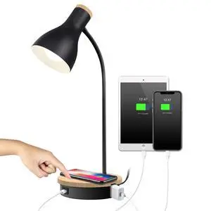 Metal Desk Lamp Wireless Charging Table Lamp Touch Reading Lights Arc Desk Lamps for Bedroom, 3 Way Dimmable Bedside Lamp with USB Charging Ports Lamp for Study Room and Office (Black) Metal Desk Lamp Wireless Charging Table Lamp Touch Reading Lights Arc Desk Lamps for Bedroom, 3 Way Dimmable Bedside Lamp with USB Charging Ports Lamp for Study Room and Office (Black)