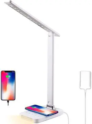 LED Desk Lamp with USB Charger, USB Charging Port, Table Lamp with 5 Brightness Levels Touch Control, 30/60 min Auto Timer, Dimmable Eye-Caring Desk Light for Home Office LED Desk Lamp with USB Charger, USB Charging Port, Table Lamp with 5 Brightness Levels Touch Control, 30/60 min Auto Timer, Dimmable Eye-Caring Desk Light for Home Office