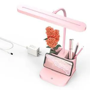 Pink Desk Lamp for Home Office, Cute Table Lights for Bedrooms, Kawaii, Dimmable LED, Flexible Gooseneck, Pen Holder, Touch Control, Room College Dorm Essentials for Teen Girls Kids Pink Desk Lamp for Home Office, Cute Table Lights for Bedrooms, Kawaii, Dimmable LED, Flexible Gooseneck, Pen Holder, Touch Control, Room College Dorm Essentials for Teen Girls Kids