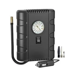 Tire Inflator Portable Air Compressor, 12V DC with Analog Pressure Gauge, 100 PSI Fast Inflation Air Pump for Car Tires, Motorcycle, Bicycle, Balls & Inflatables, Compact Emergency Tire Pump Tire Inflator Portable Air Compressor, 12V DC with Analog Pressure Gauge, 100 PSI Fast Inflation Air Pump for Car Tires, Motorcycle, Bicycle, Balls & Inflatables, Compact Emergency Tire Pump