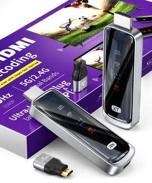 Wireless hdmi Transmitter and Receiver 328FT/100M4K Decode Plug & Play Portable 5G+2.4G Wireless Display Adapter Extender Kit for Video and Audio to Monitor from PC/Projector Wireless hdmi Transmitter and Receiver 328FT/100M4K Decode Plug & Play Portable 5G+2.4G Wireless Display Adapter Extender Kit for Video and Audio to Monitor from PC/Projector