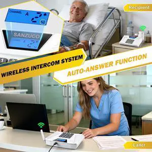 60L Wireless Intercom System Full Duplex Hands-Free Intercoms 2Pack 60L Wireless Intercom System Full Duplex Hands-Free Intercoms 2Pack