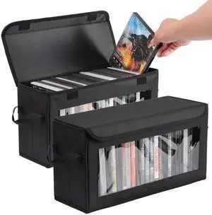 Home DVD Storage Box, Portable Transparent Window Cassette Display Box, Movie Box, DVDs Storage Rack, 2 Pack Home DVD Storage Box, Portable Transparent Window Cassette Display Box, Movie Box, DVDs Storage Rack, 2 Pack