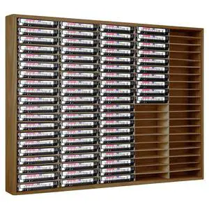 100 Slot Cassette Tape Storage Holder Wooden Audio Tapes Organizer Cassette Tape Rack for Collections Audio Accessory (Brown) 100 Slot Cassette Tape Storage Holder Wooden Audio Tapes Organizer Cassette Tape Rack for Collections Audio Accessory (Brown)