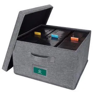 VHS Storage Box with Lid, Practical VHS Storage Case with Index Labels, 14.4 x 13.4 x 8.2 Inch VHS Holder Storage Containers to Store up to 42 VHS Tapes- Gray VHS Storage Box with Lid, Practical VHS Storage Case with Index Labels, 14.4 x 13.4 x 8.2 Inch VHS Holder Storage Containers to Store up to 42 VHS Tapes- Gray