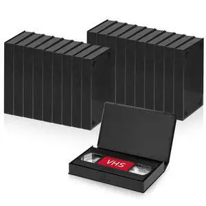 Standard Black VHS Cases, VHS Album Case with Outer Clear Sleeve (24 Pack) Standard Black VHS Cases, VHS Album Case with Outer Clear Sleeve (24 Pack)