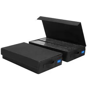 Cassette Tape Storage Box with Handles and Lid Cassette Tape Holder and Organizer with External Label Slots, Stackable Cassette Storage Rack, 2Pack-Black Cassette Tape Storage Box with Handles and Lid Cassette Tape Holder and Organizer with External Label Slots, Stackable Cassette Storage Rack, 2Pack-Black