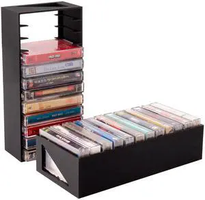 2pcs Cassette Tape Storage Organizer Holder - 24 Slots, Easy to Store & Space-Saving Design for Home, Studio - Perfect for Music Lovers & Collectors 2pcs Cassette Tape Storage Organizer Holder - 24 Slots, Easy to Store & Space-Saving Design for Home, Studio - Perfect for Music Lovers & Collectors