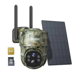 Cellular Trail Camera with 360° Live Streaming, 2K Color Night Vision, Motion Activated, Solar Cellular Game Camera, IP65 Waterproof, No WiFi, Remote Access (4G SIM & SD Card Included) Cellular Trail Camera with 360° Live Streaming, 2K Color Night Vision, Motion Activated, Solar Cellular Game Camera, IP65 Waterproof, No WiFi, Remote Access (4G SIM & SD Card Included)