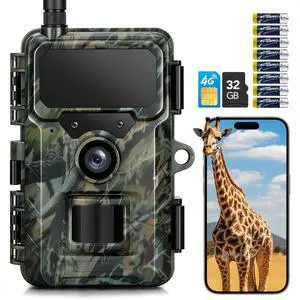 Trail Camera 4G Cellular 2K 48MP, Game Cameras with Night Vision Motion Activated Waterproof,Deer Cams Wildlife Cameras for Backyard Outdoor Wireless (32GB TF Card Included) Trail Camera 4G Cellular 2K 48MP, Game Cameras with Night Vision Motion Activated Waterproof,Deer Cams Wildlife Cameras for Backyard Outdoor Wireless (32GB TF Card Included)