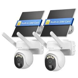 4G LTE Cellular Security Camera Outdoor, Free Cloud Storage, Off Grid Security Camera No WiFi Solar Powered, 360° PTZ Solar Camera Outdoor Wireless, 2K HD, PIR Motion Sensor, 2 Packs 4G LTE Cellular Security Camera Outdoor, Free Cloud Storage, Off Grid Security Camera No WiFi Solar Powered, 360° PTZ Solar Camera Outdoor Wireless, 2K HD, PIR Motion Sensor, 2 Packs