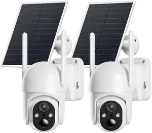 2 Pack 4G LTE Cellular Security Cameras, Solar Powered Outdoor Camera No WiFi Needed for Farm&Ranch, 2K Night Vision, 360° View, Built in SIM Card(Support Verizon/AT&T/T-Mobile) - White 2 Pack 4G LTE Cellular Security Cameras, Solar Powered Outdoor Camera No WiFi Needed for Farm&Ranch, 2K Night Vision, 360° View, Built in SIM Card(Support Verizon/AT&T/T-Mobile) - White