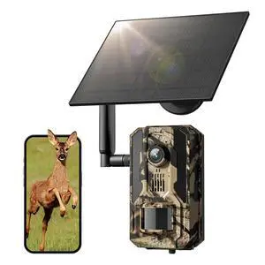 Trail Camera 5MP Live Video, Solar Powered Smart AI Identify Species, Game Camera with Instant Arrival Alerts, Ideal Gifts Trail Camera 5MP Live Video, Solar Powered Smart AI Identify Species, Game Camera with Instant Arrival Alerts, Ideal Gifts