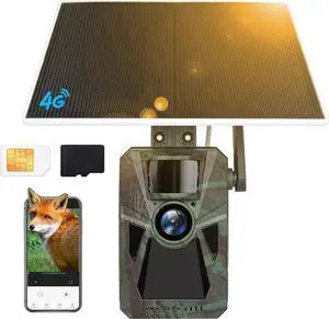 Solar 4G Cellular Trail Camera 4K 48MP, Built-in 7500mAh Battery, Auto Nationwide Connection, Night Vision, Hunting Game Cam for Wildlife, Security & Surveillance Solar 4G Cellular Trail Camera 4K 48MP, Built-in 7500mAh Battery, Auto Nationwide Connection, Night Vision, Hunting Game Cam for Wildlife, Security & Surveillance