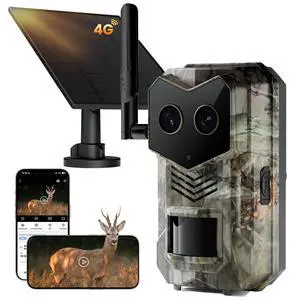 Trail Camera, 4G Cellular Dual Lens Trail Cameras 2.7K, 0.2s Fast Trigger Speed, Game Camera with Full Color Night Vision, No Glow IR, Motion Detection, No WiFi Needed, IP 65 Waterproof Trail Camera, 4G Cellular Dual Lens Trail Cameras 2.7K, 0.2s Fast Trigger Speed, Game Camera with Full Color Night Vision, No Glow IR, Motion Detection, No WiFi Needed, IP 65 Waterproof