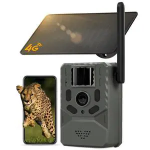 Cellular Trail Camera 4G Unlimited Data Plan Built-in SIM Card 2K Live Feed Game Camera 0.2s Trigger Solar Powered Trail Camera with Night Vision Motion Activated Waterproof IP66 Cellular Trail Camera 4G Unlimited Data Plan Built-in SIM Card 2K Live Feed Game Camera 0.2s Trigger Solar Powered Trail Camera with Night Vision Motion Activated Waterproof IP66