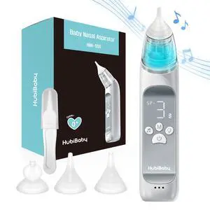 Nasal Aspirator for Baby, Electric Nose Aspirator, Nose Sucker, Automatic Nose Cleaner with 3 Silicone Tips, Adjustable Suction Level, Music and Light Soothing Function - FSA/HSA Eligible Nasal Aspirator for Baby, Electric Nose Aspirator, Nose Sucker, Automatic Nose Cleaner with 3 Silicone Tips, Adjustable Suction Level, Music and Light Soothing Function - FSA/HSA Eligible